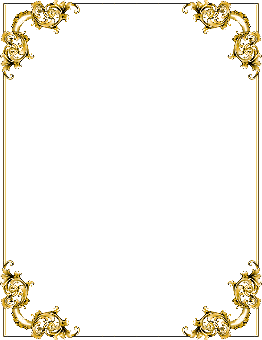 Golden Frame Vector Transparent PNG Image