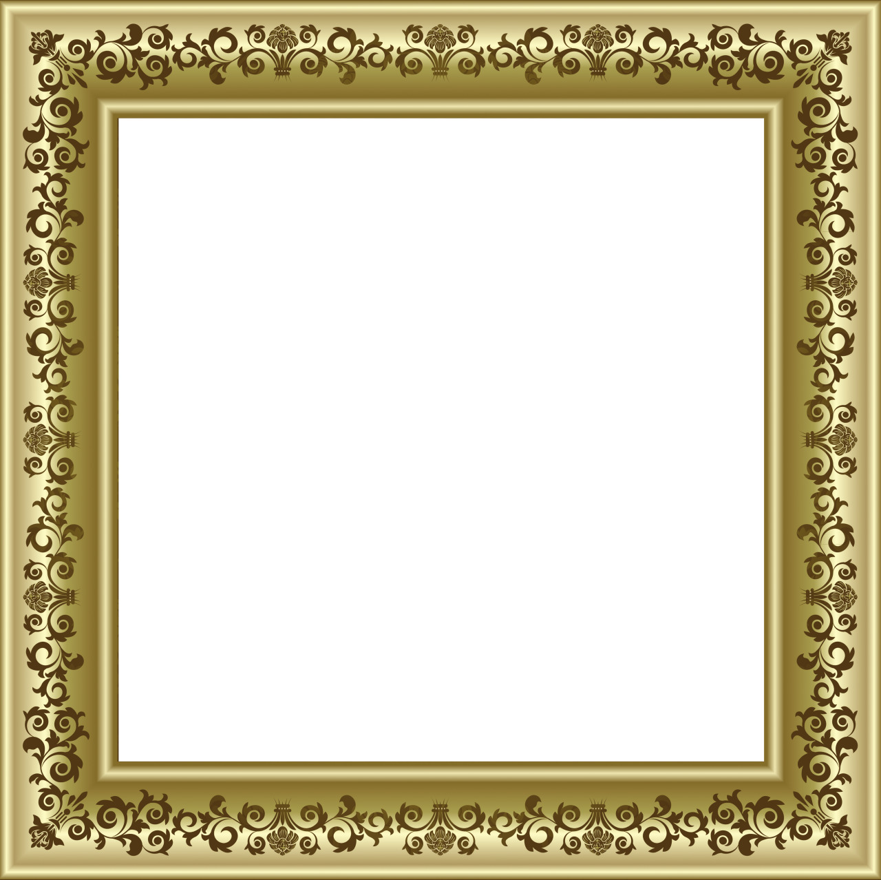 Vintage Frame Gold Transparent PNG Image