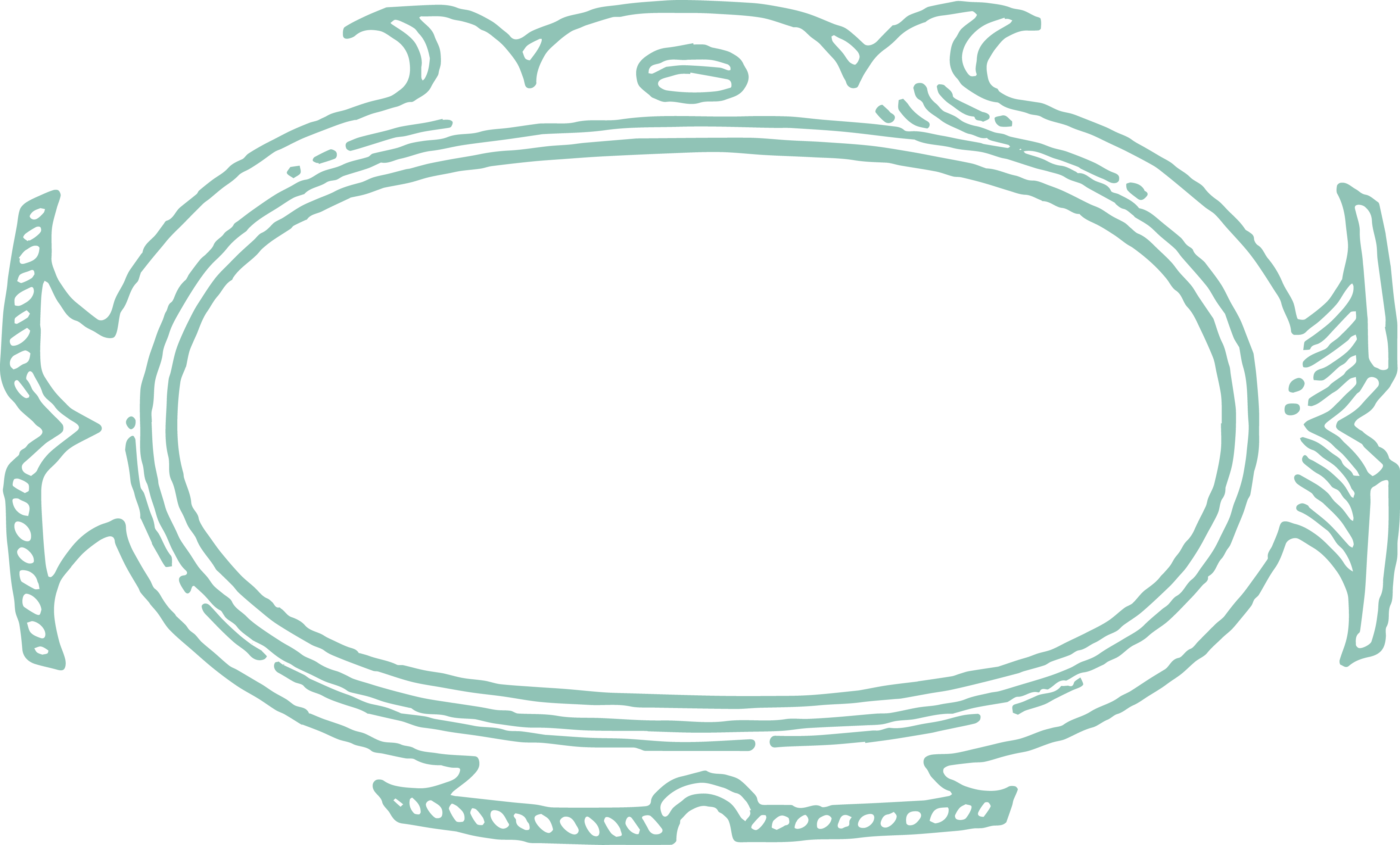Frame Teal Rectangle Transparent PNG Image