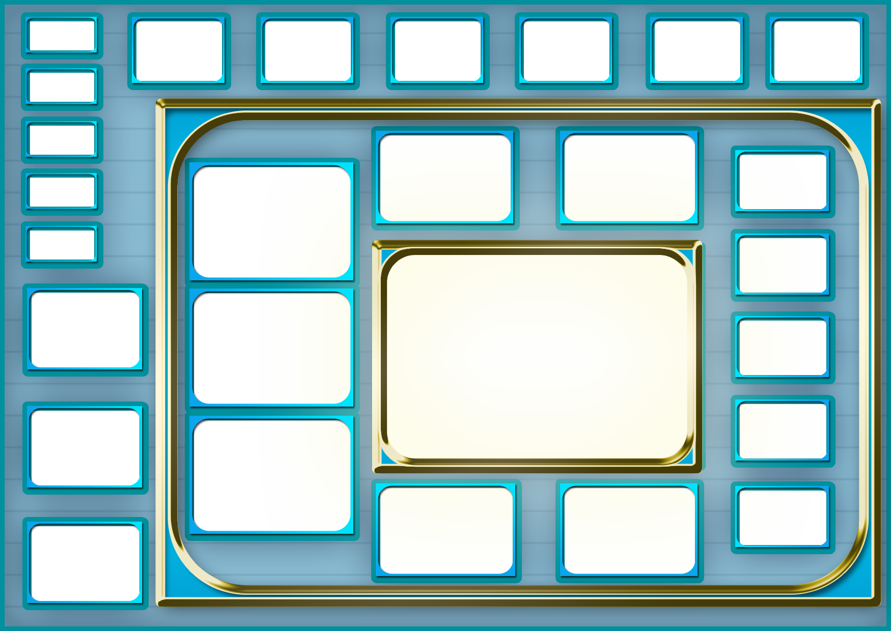 Frame Teal Rectangle Transparent PNG Image