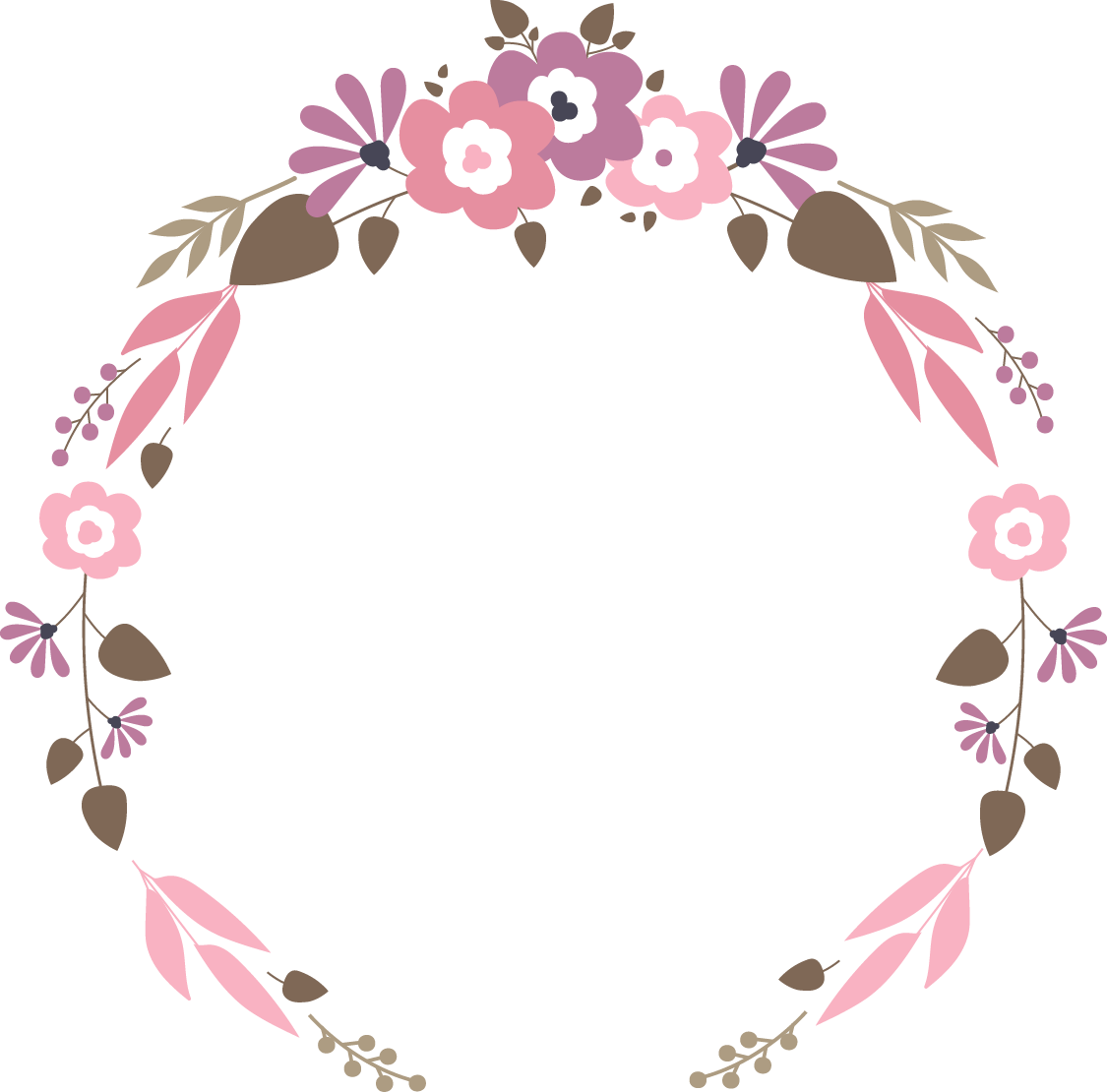 Frame Vector Circle Garland Transparent PNG Image