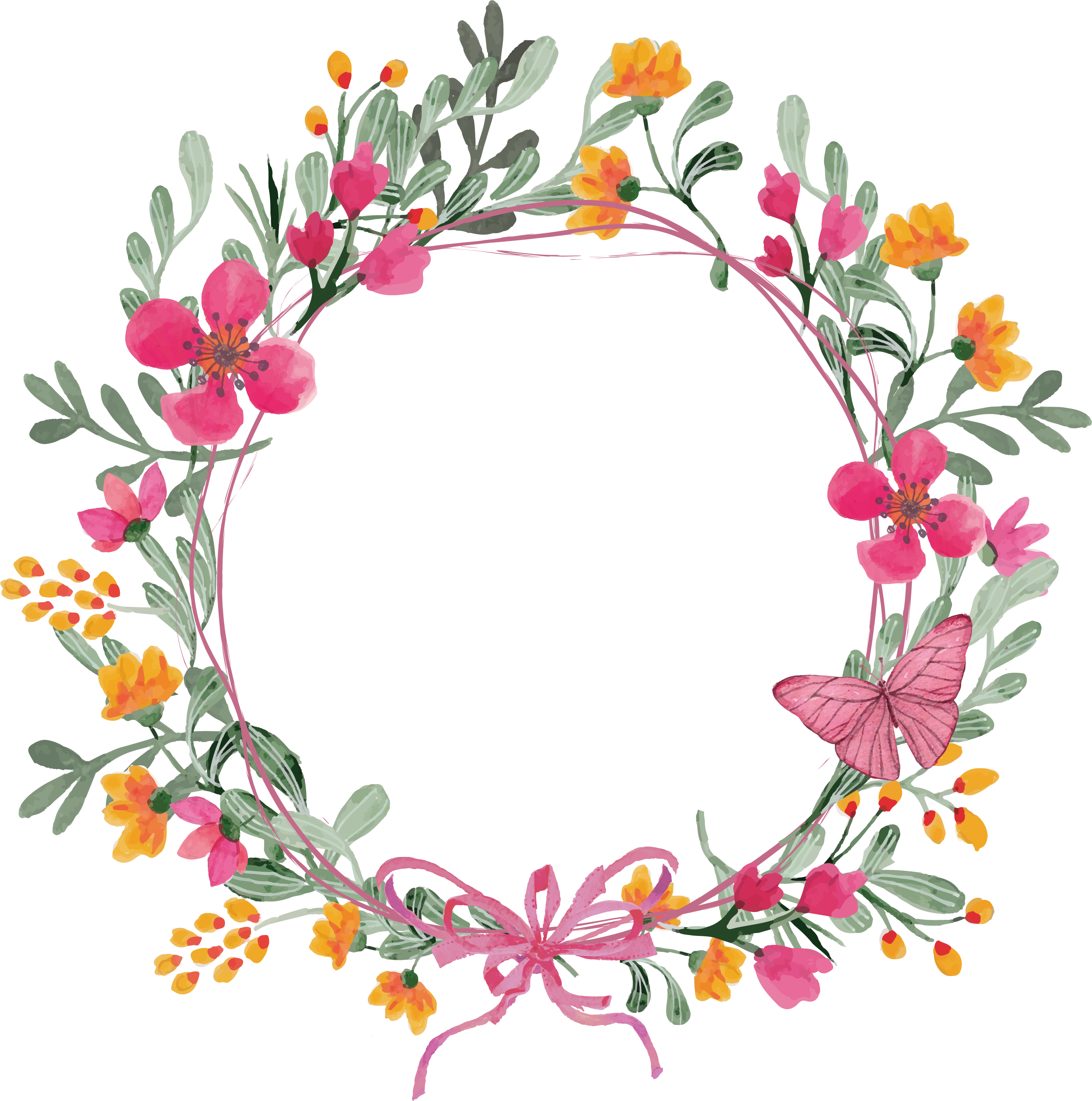 Frame Vector Circle Garland Transparent PNG Image