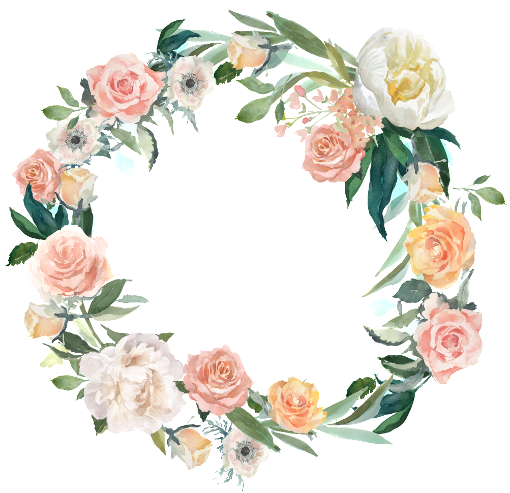Floral Round Garland Transparent PNG Image