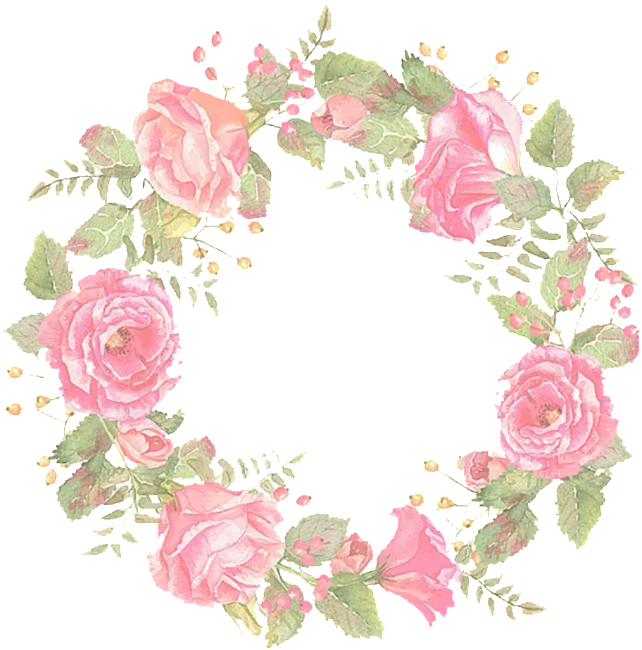 Floral Round Garland Transparent PNG Image