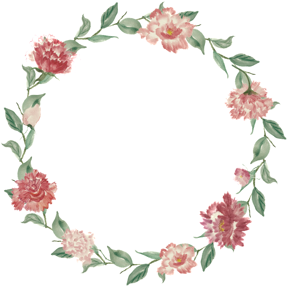 Floral Round Garland Transparent PNG Image