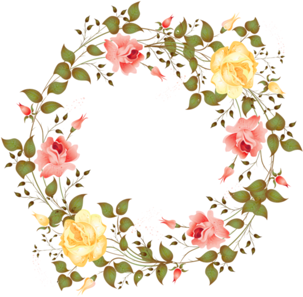 Floral Round Garland Transparent PNG Image