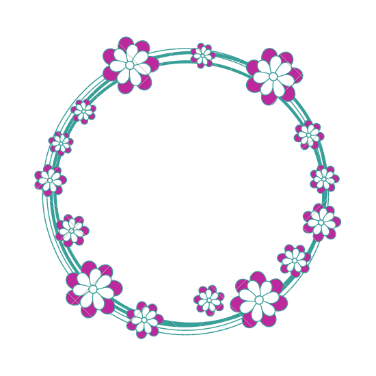 Floral Round Frame Transparent PNG Image
