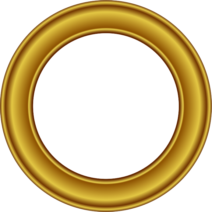 Golden Round Frame Transparent PNG Image