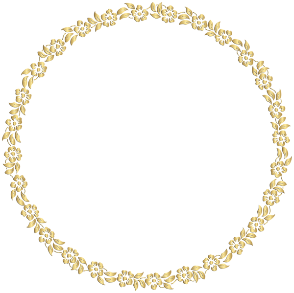 Golden Round Frame Transparent PNG Image