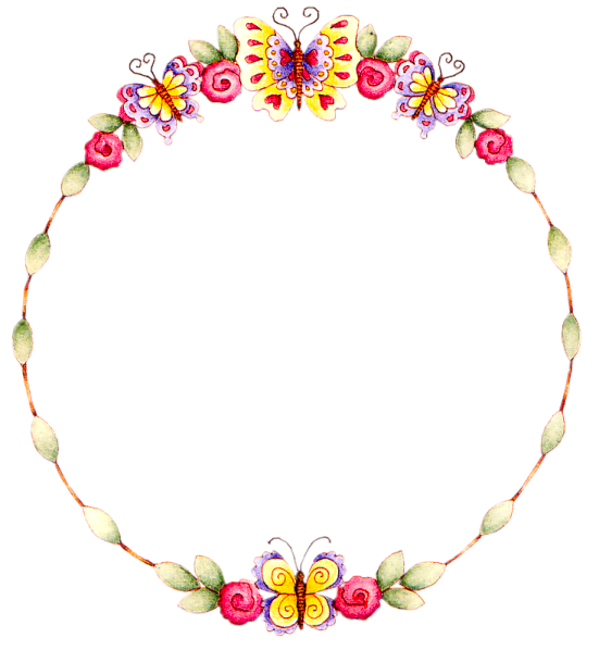 Floral Round Frame Background Transparent PNG Image