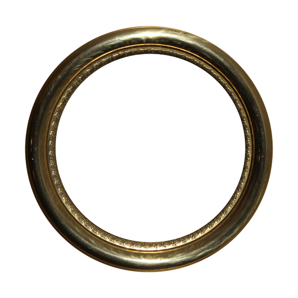 Golden Round Frame Transparent PNG Image