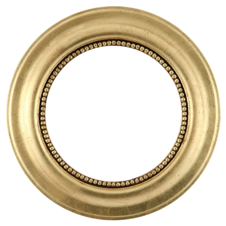 Golden Round Frame Background Transparent PNG Image