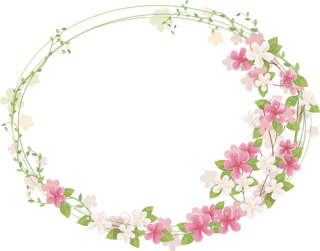 Floral Frame Transparent PNG Image
