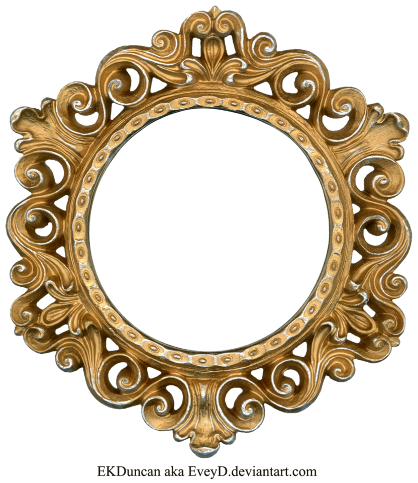 Golden Round Frame Transparent PNG Image
