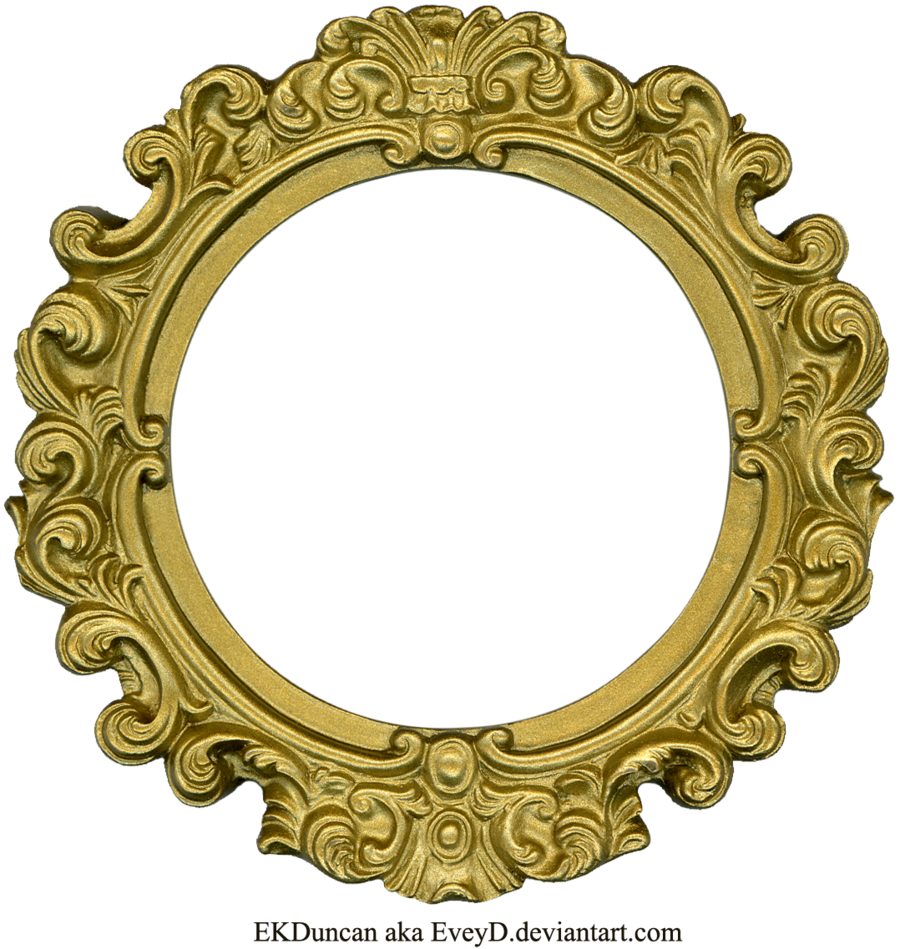 Golden Round Frame Transparent PNG Image