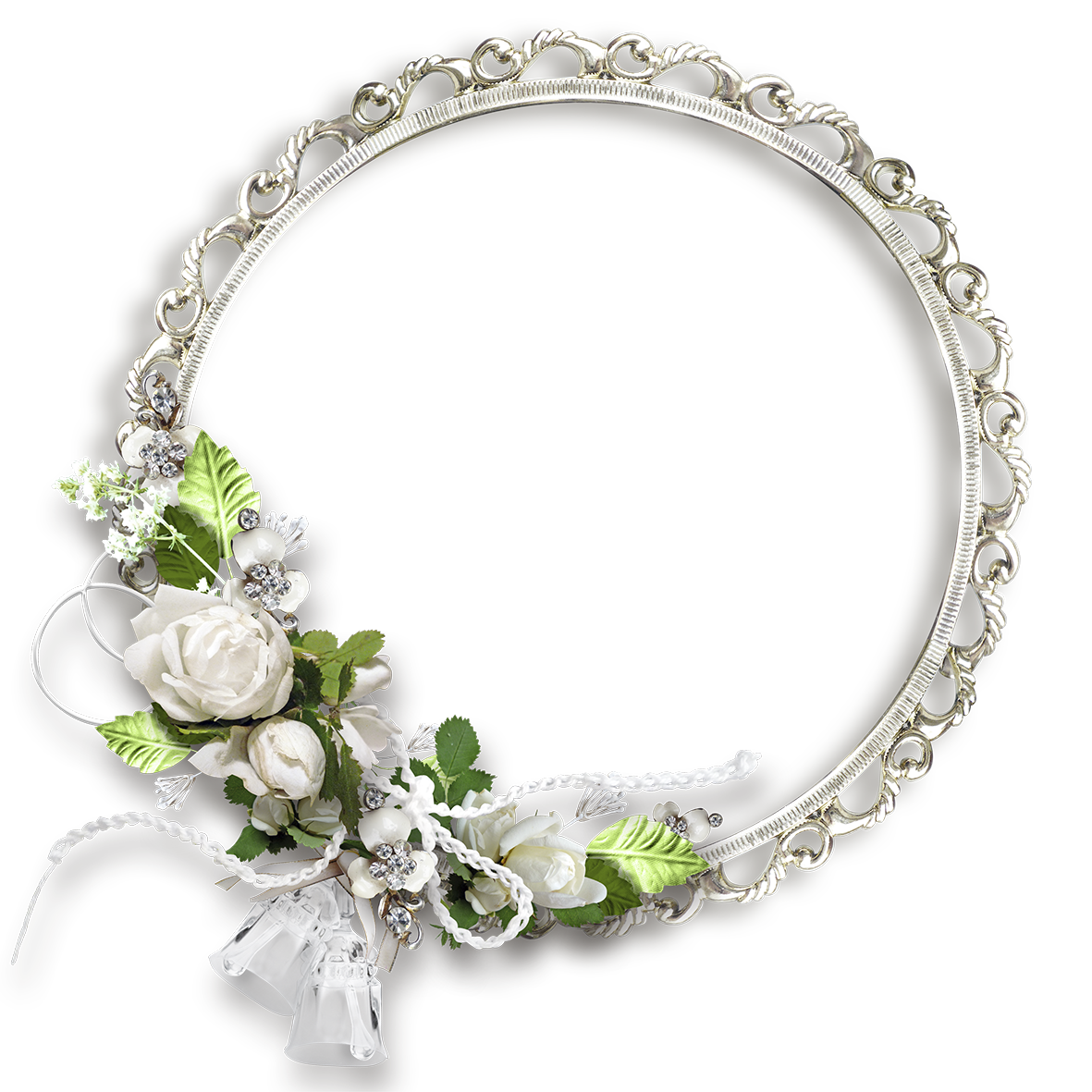 Floral Round Frame Transparent PNG Image