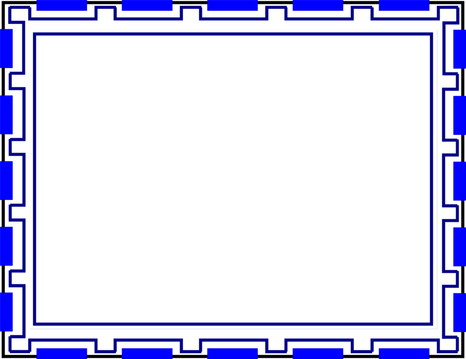 Blue Border Frame Transparent PNG Image