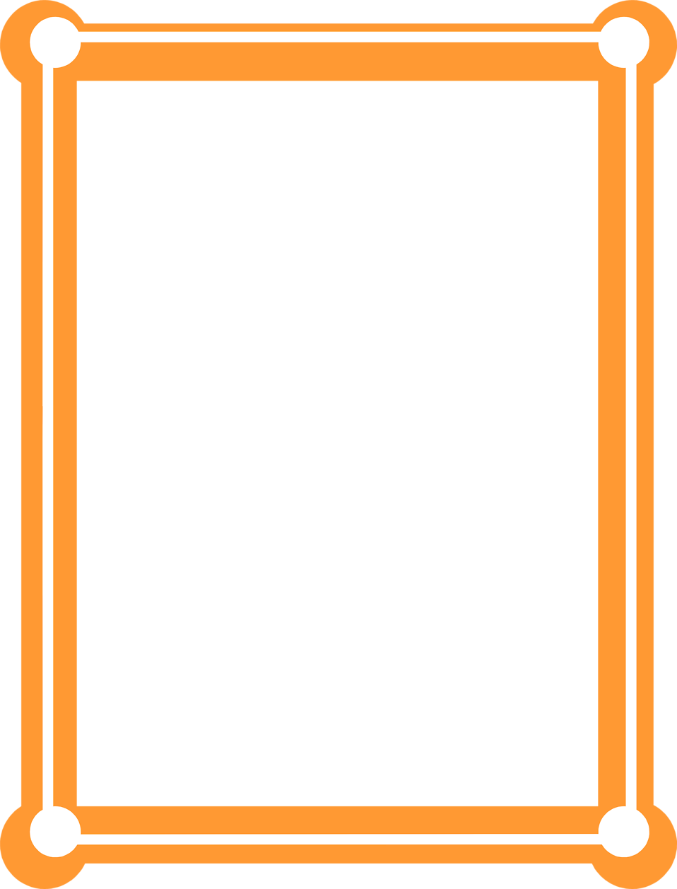 Orange Border Frame Transparent PNG Image