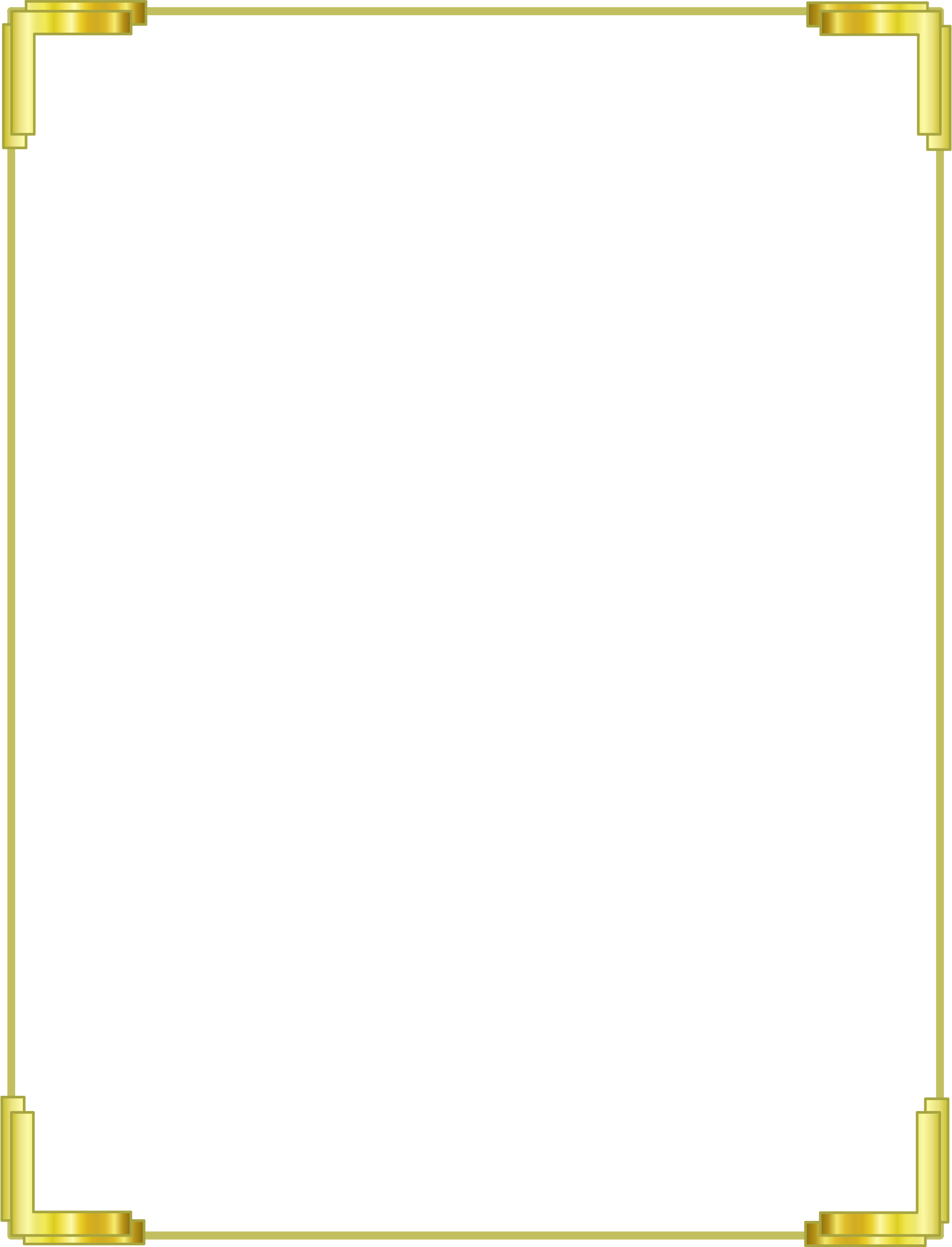 Gold Border Frame Transparent PNG Image