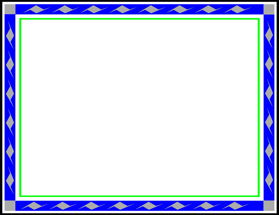 Blue Border Frame Background Transparent PNG Image
