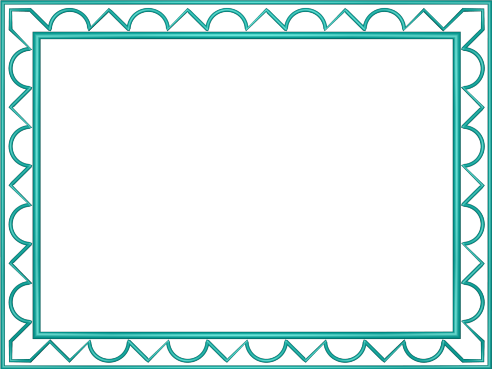 Aqua Border Frame Background Transparent PNG Image