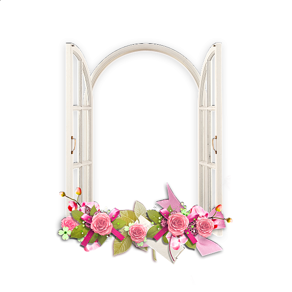 Pink Flower Frame Transparent PNG Image