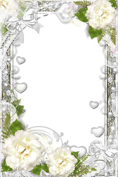 White Flower Frame Transparent PNG Image