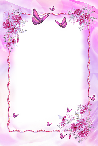 Pink Flower Frame Transparent PNG Image