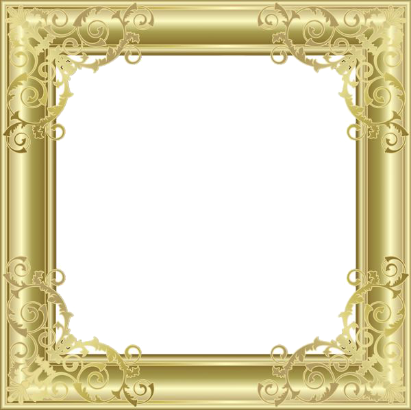 Gold Border Frame Transparent PNG Image