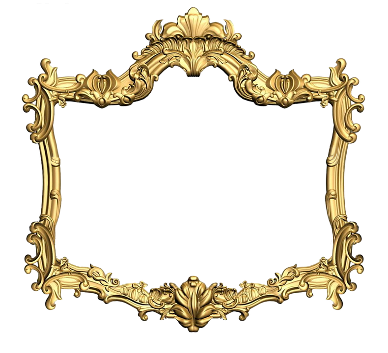 Gold Flower Frame Transparent PNG Image