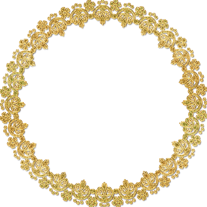 Gold Flower Frame Transparent PNG Image