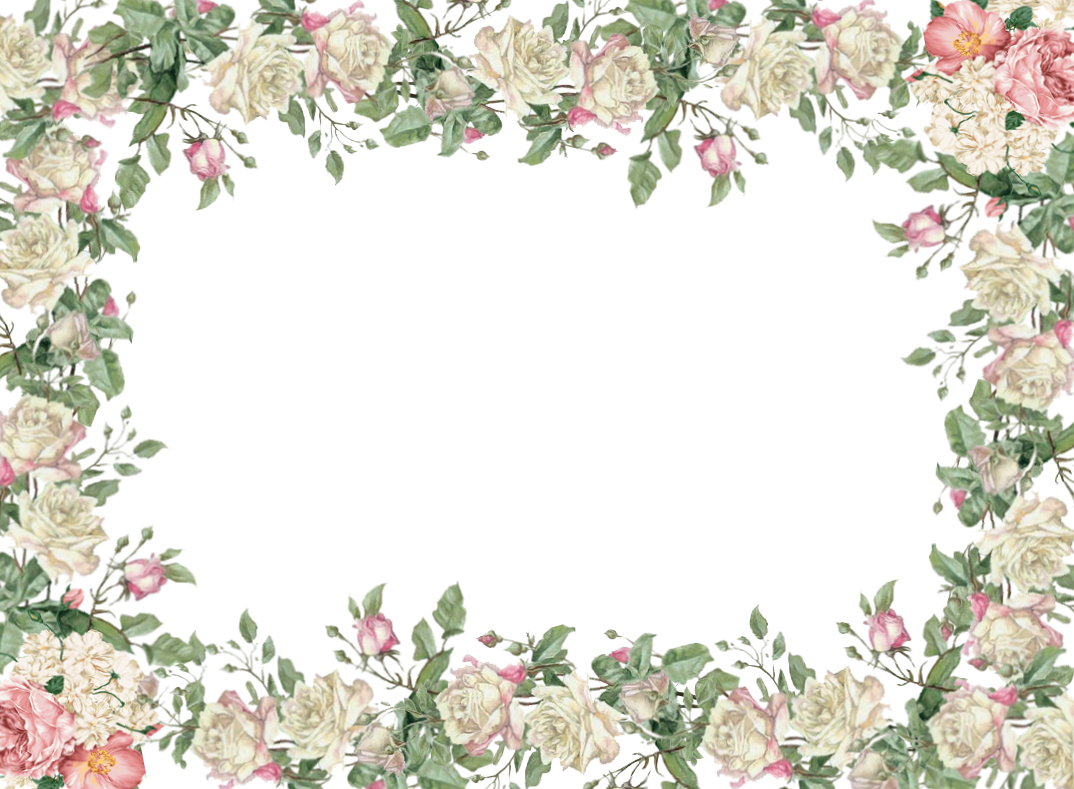 White Flower Frame Transparent PNG Image