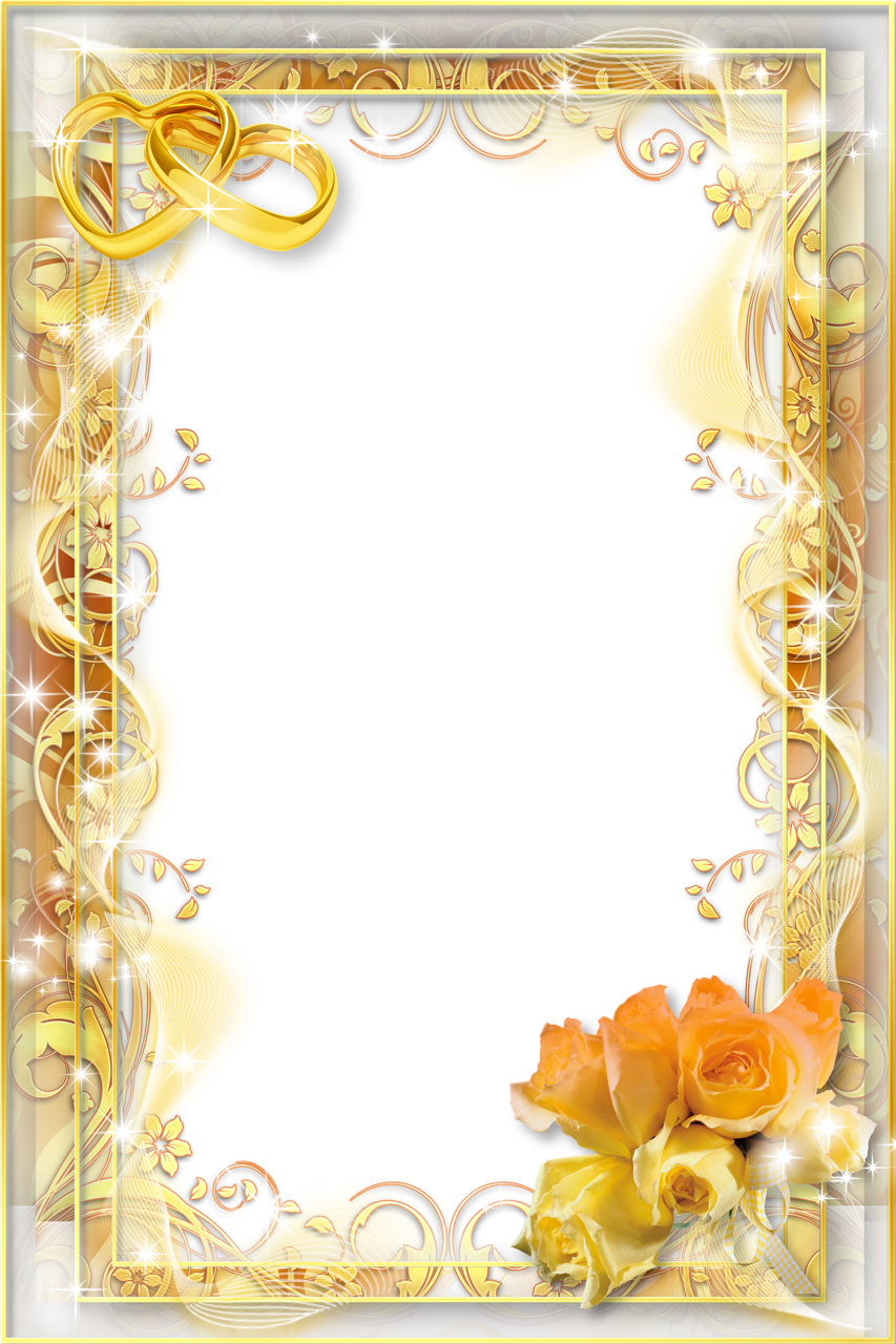Gold Flower Frame Transparent PNG Image