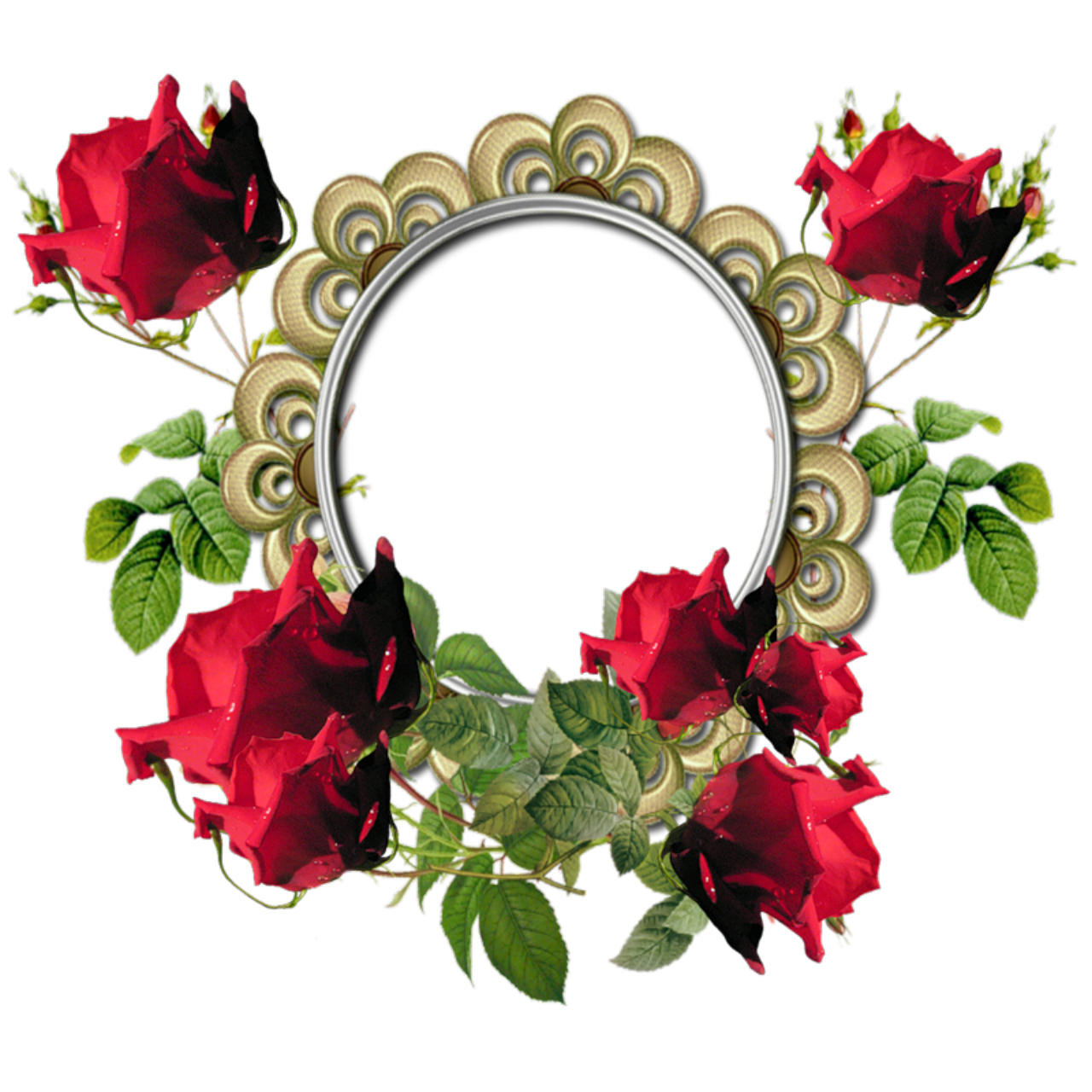 Red Flower Frame Transparent PNG Image