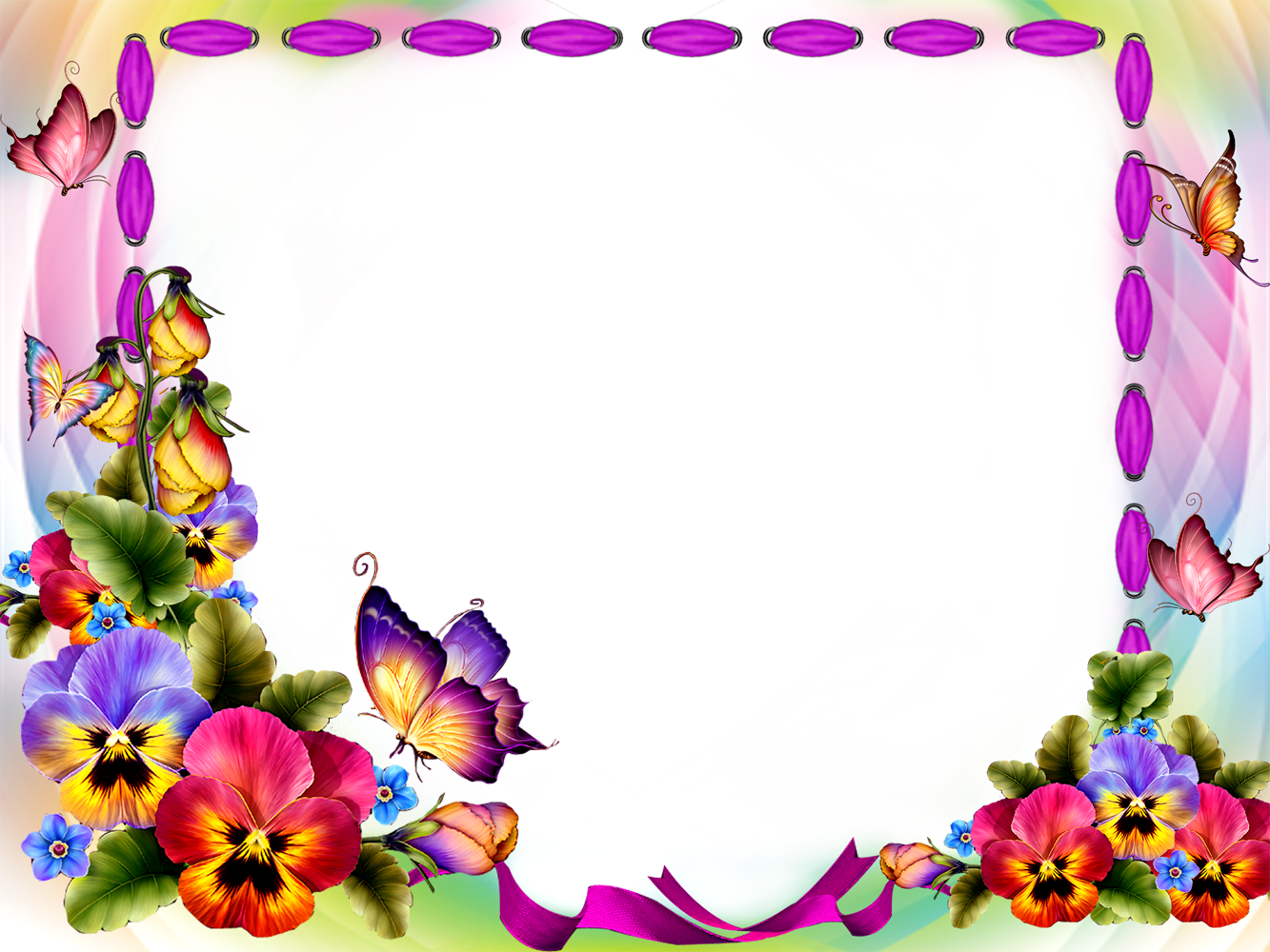 Red Flower Frame Background Transparent PNG Image