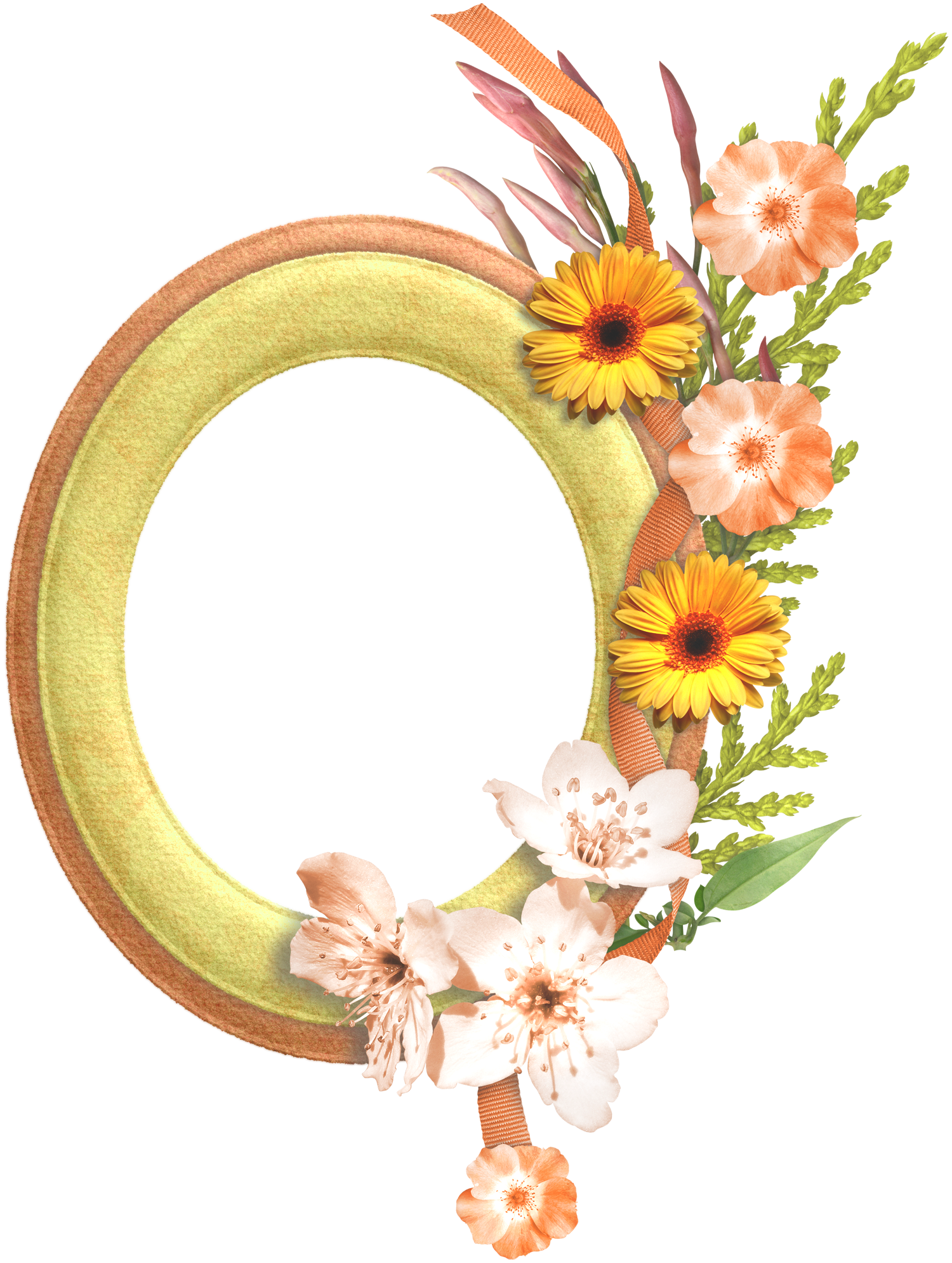 Gold Flower Frame Background Transparent PNG Image
