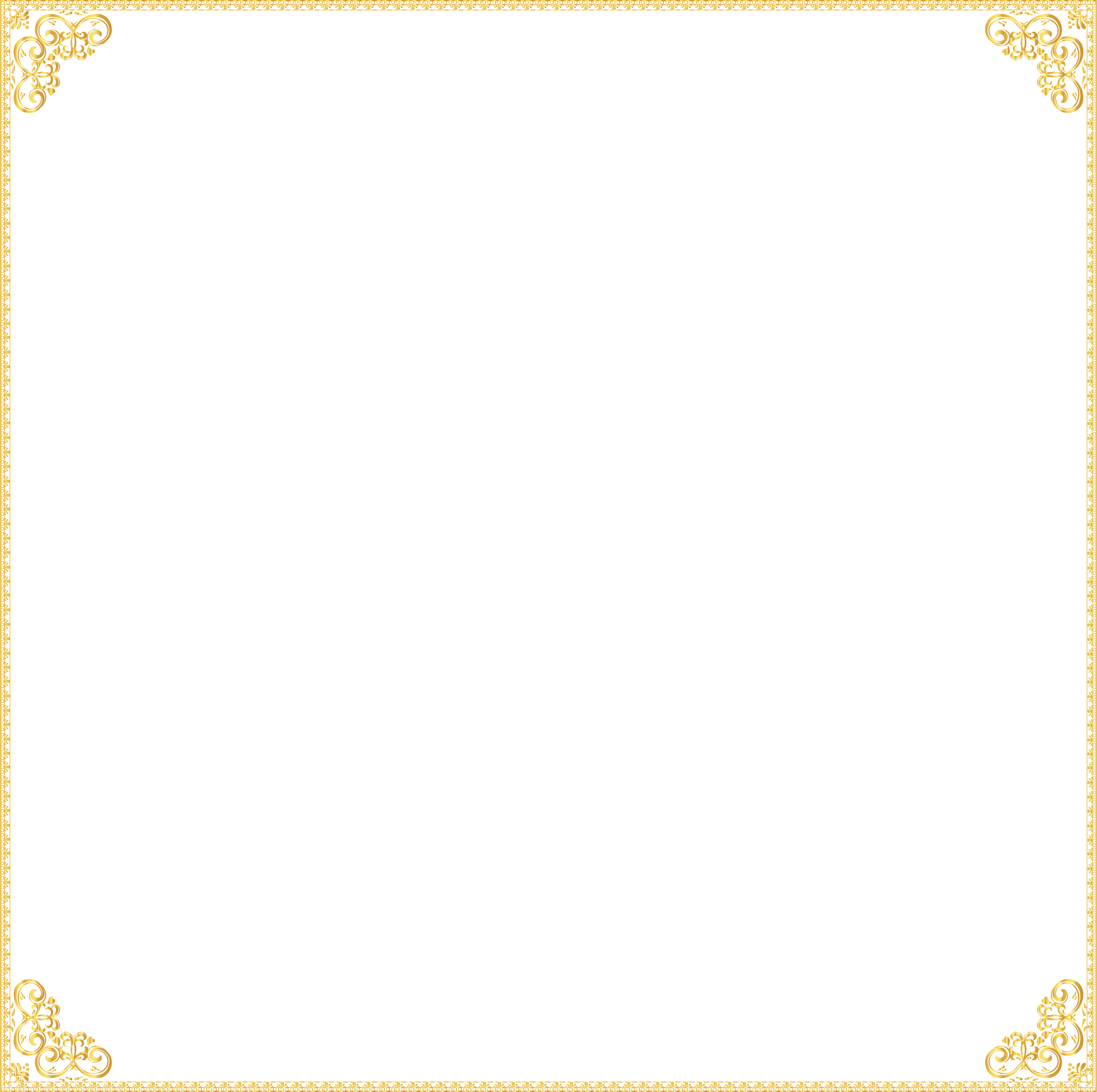 Gold Border Frame Transparent PNG Image