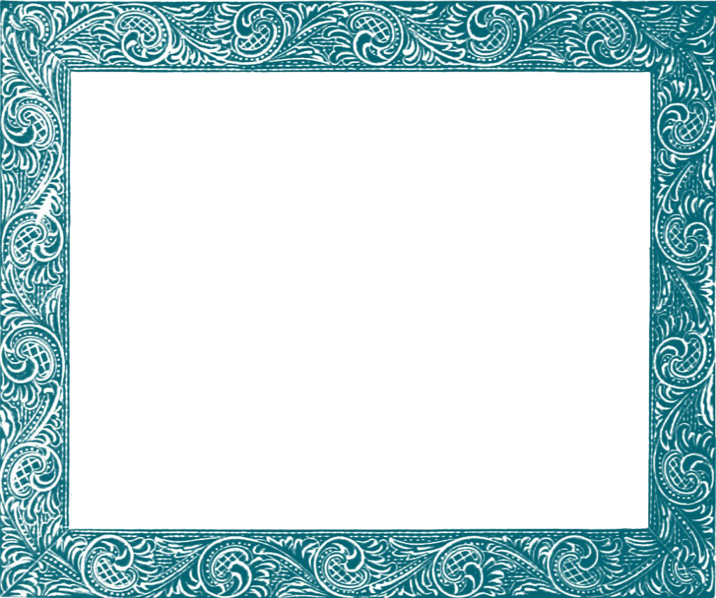 Teal Border Frame Transparent PNG Image