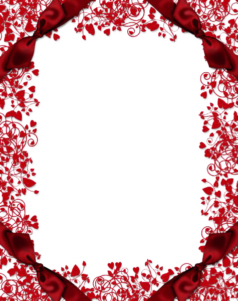 Red Flower Frame Transparent PNG Image