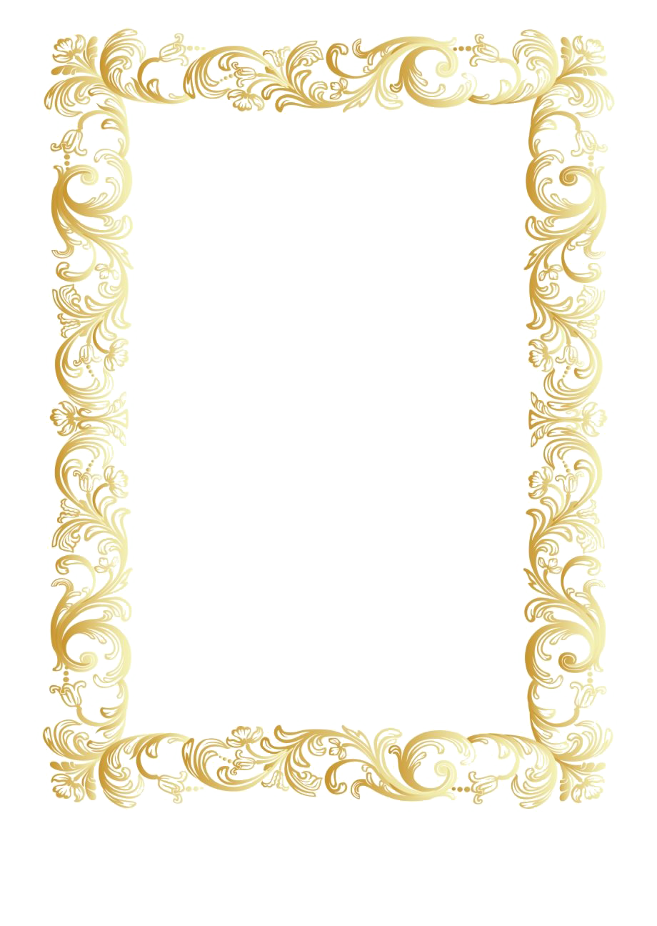 Golden Art Border Transparent PNG Image