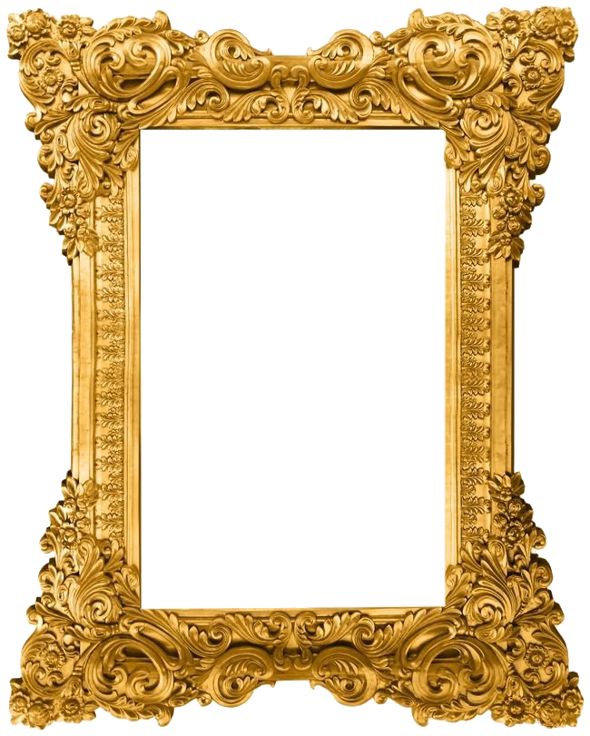 Pattern Frame Gold Transparent PNG Image