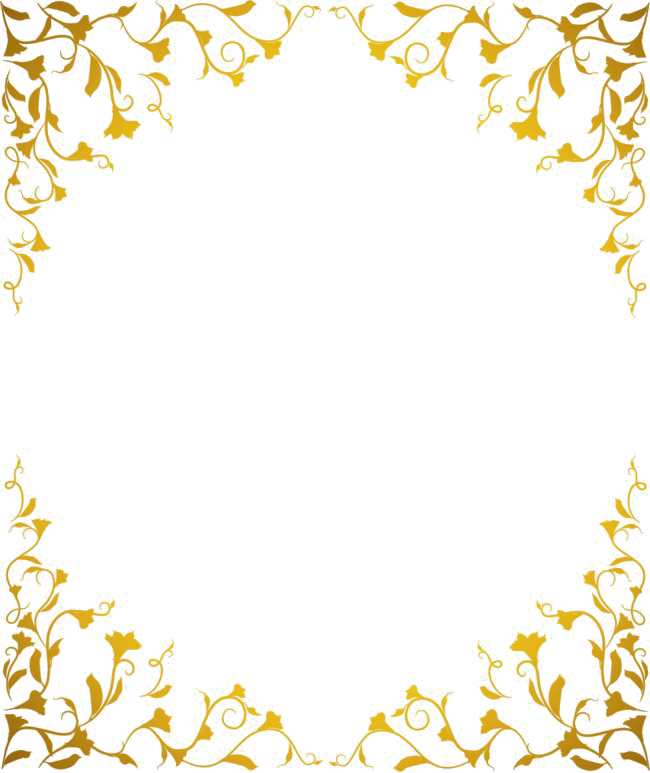 Pattern Frame Gold Transparent PNG Image