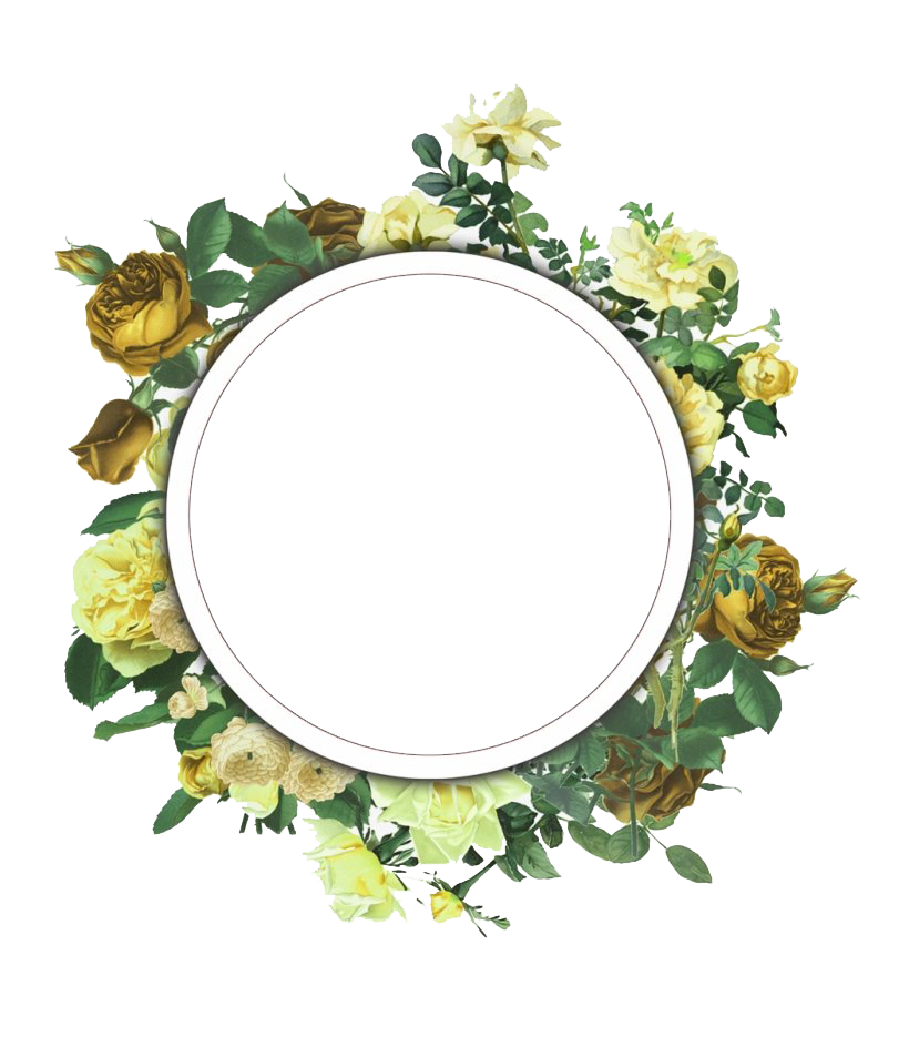 Floral Vintage Frame Round Transparent PNG Image
