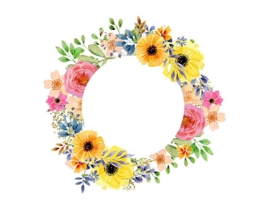 Floral Vintage Frame Round Transparent PNG Image