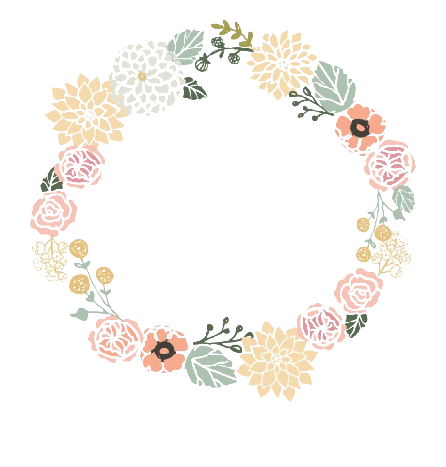 Floral Vintage Frame Round Transparent PNG Image