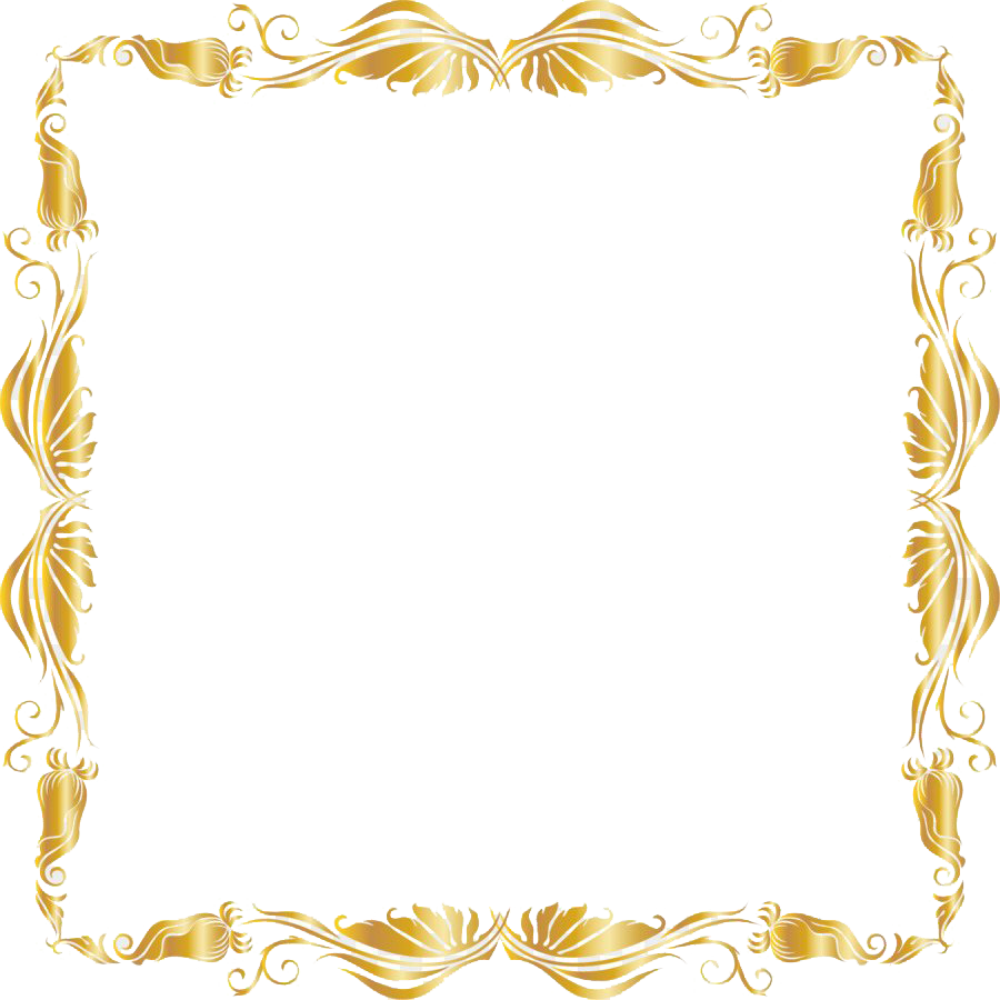 Golden Frame Luxury Transparent PNG Image