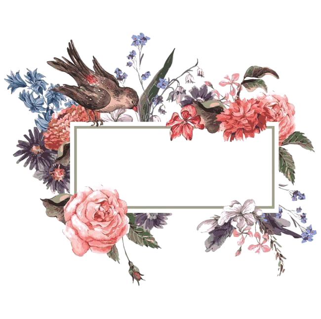 Watercolor Floral Frame Flower Transparent PNG Image