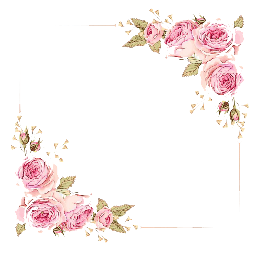 Watercolor Floral Frame Flower Transparent PNG Image