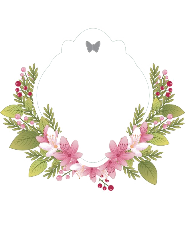 Floral Vintage Frame Round Transparent PNG Image