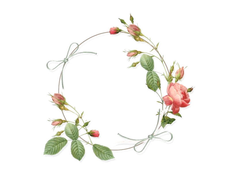 Floral Vintage Frame Round Transparent PNG Image